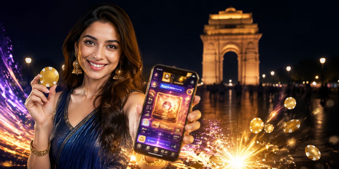 Mobile player using casino app at India Gate Delhi