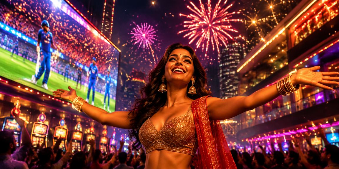 India cricket betting neon lights scene