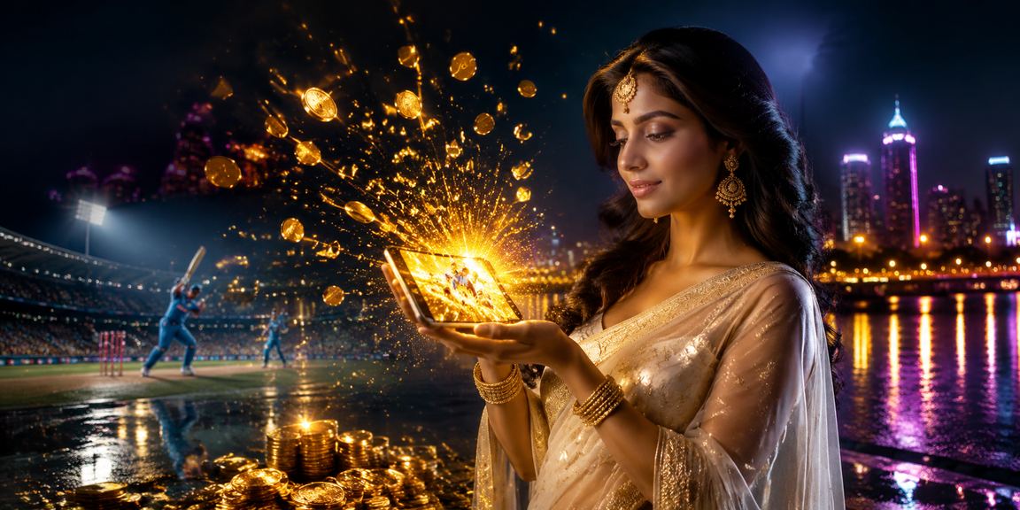 Mumbai cricket betting scene with traditional saree